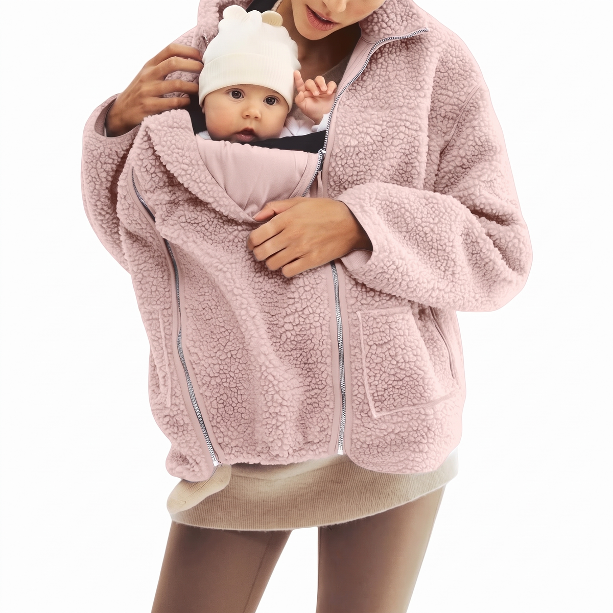 CuddleCarry™ Cozy Maternity & Babywearing Sherpa Jacket