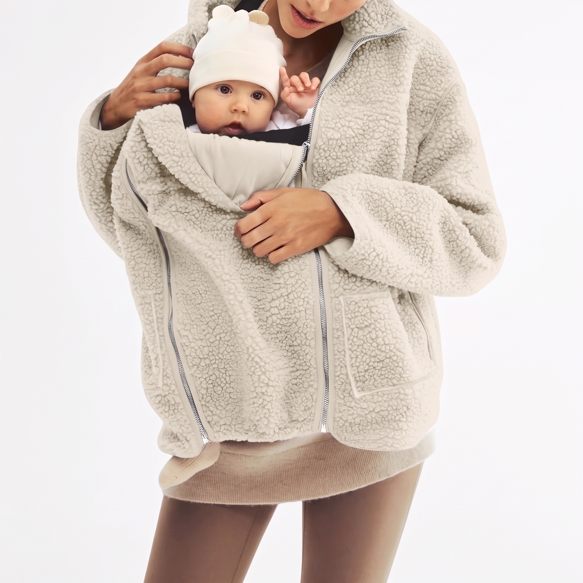 CuddleCarry™ Cozy Maternity & Babywearing Sherpa Jacket