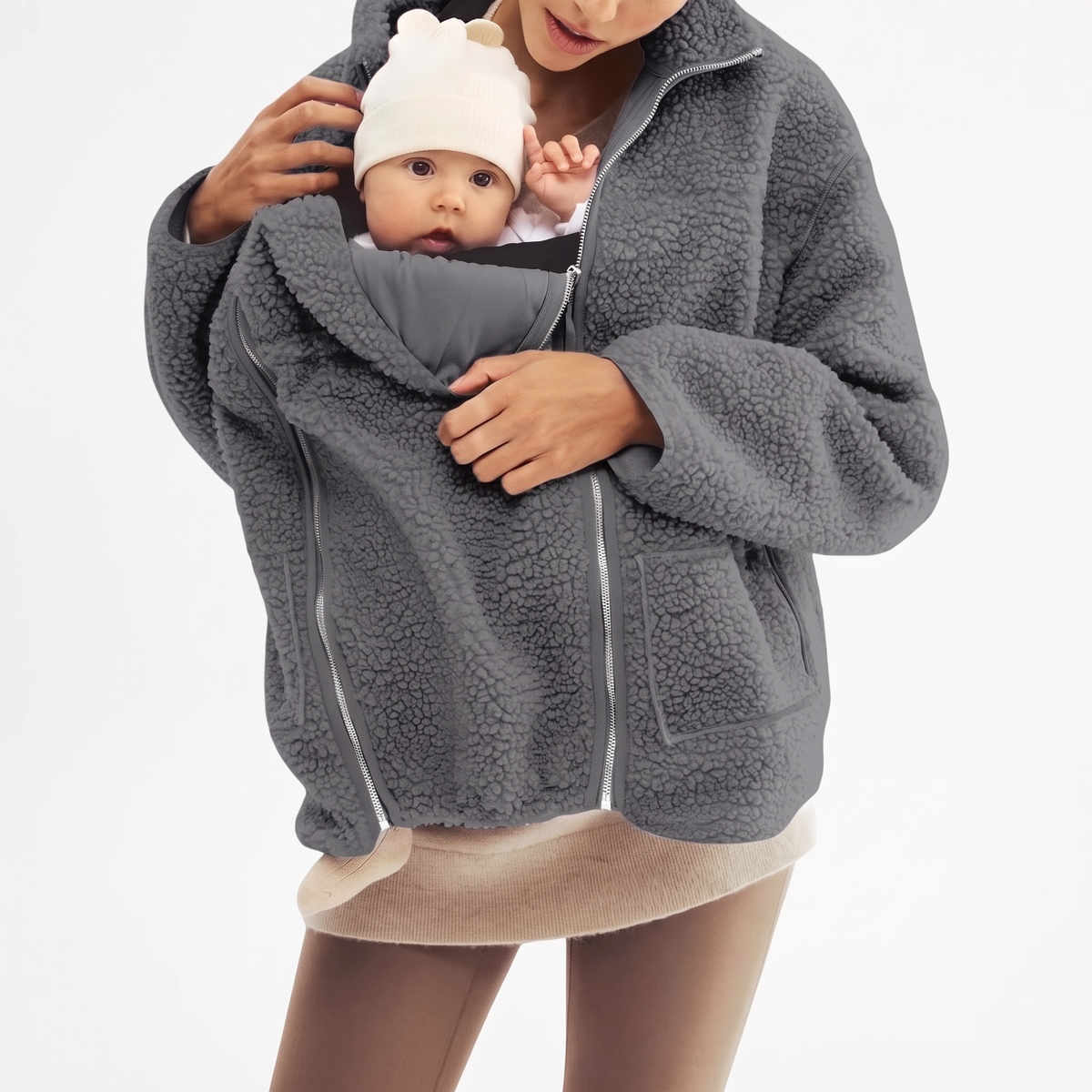 CuddleCarry™ Cozy Maternity & Babywearing Sherpa Jacket