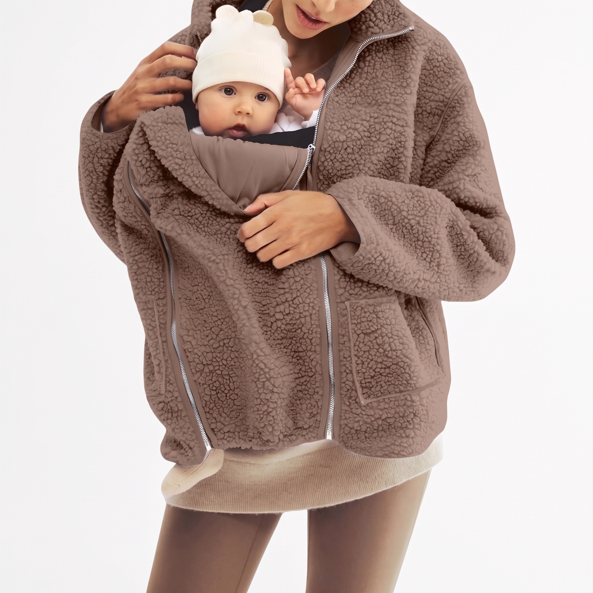 CuddleCarry™ Cozy Maternity & Babywearing Sherpa Jacket