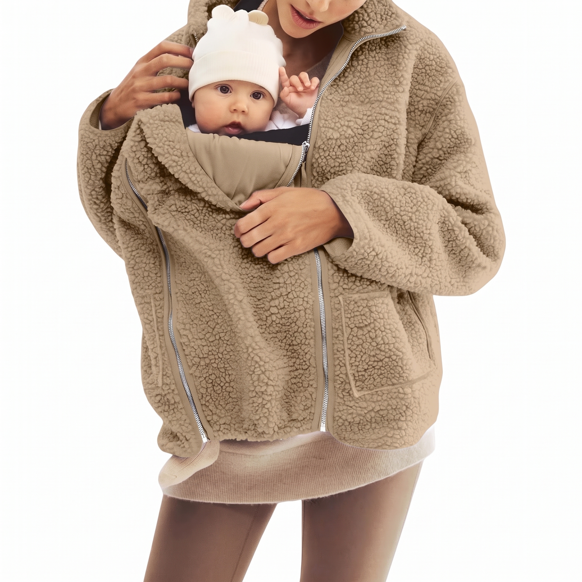 CuddleCarry™ Cozy Maternity & Babywearing Sherpa Jacket