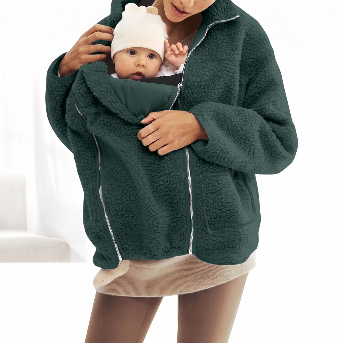 CuddleCarry™ Cozy Maternity & Babywearing Sherpa Jacket