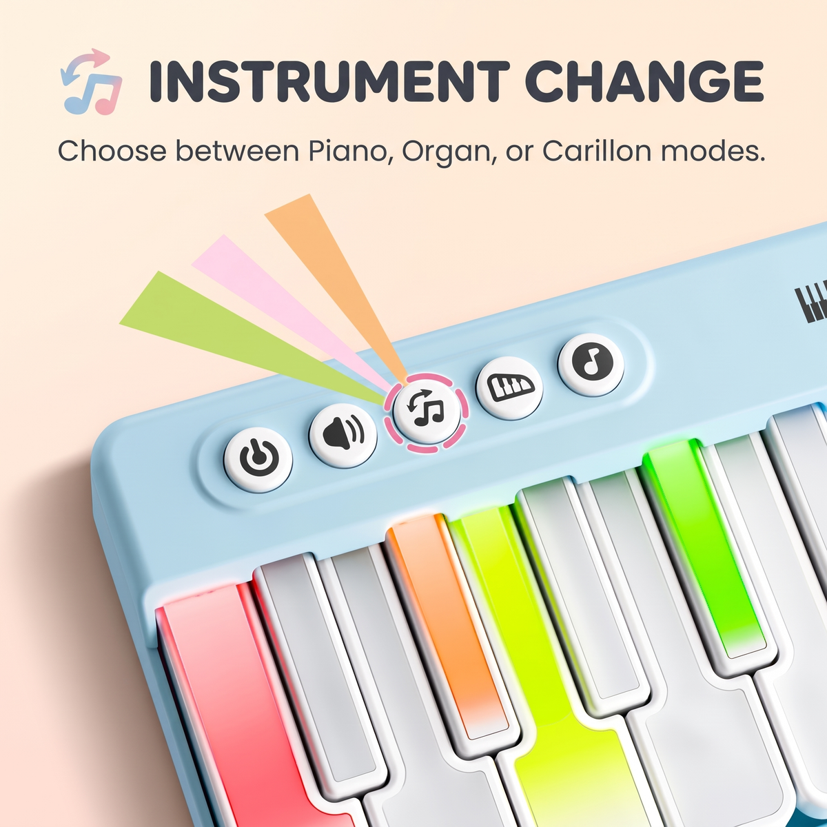 RainbowKeys™ | Interactive Kids' Mini Piano with Colorful LED Lights