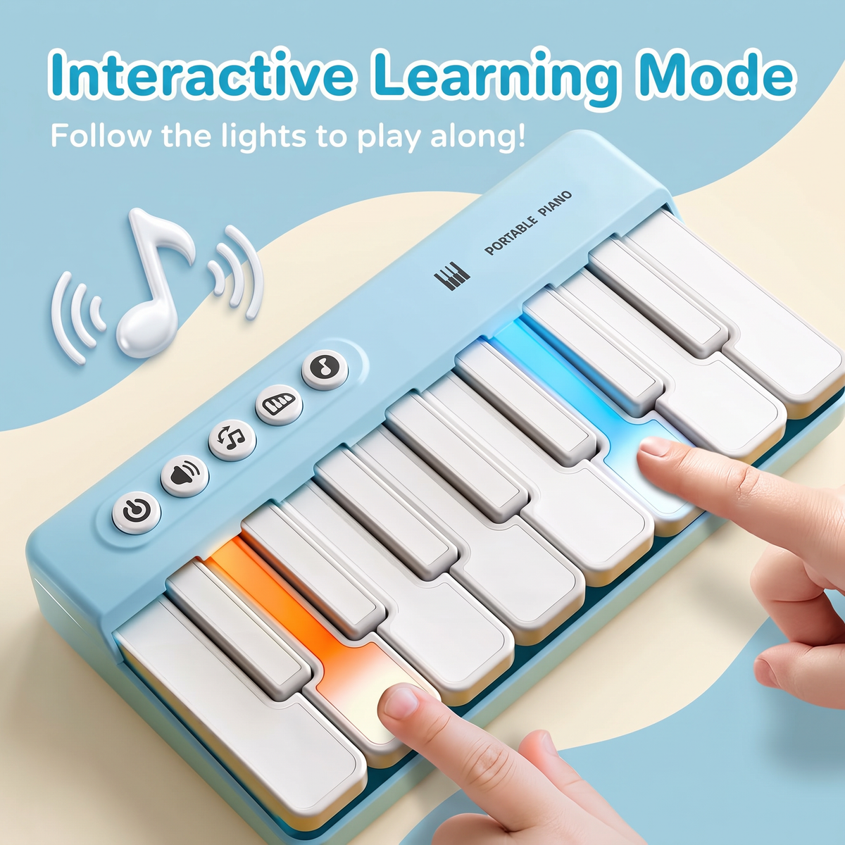 RainbowKeys™ | Interactive Kids' Mini Piano with Colorful LED Lights