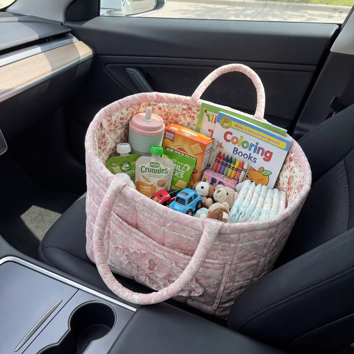 FloraCarry™ | Spacious Quilted Floral Storage Tote