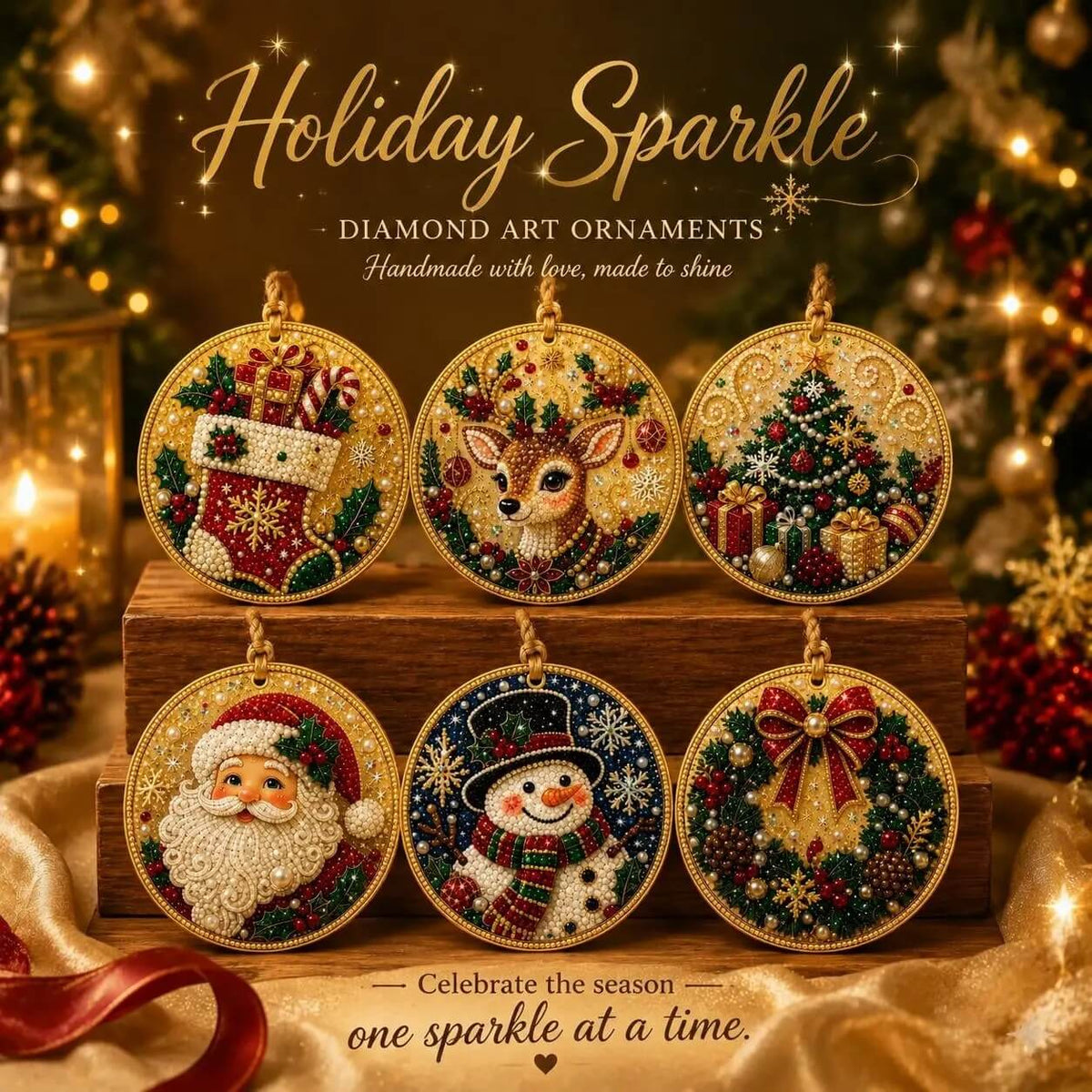 FestiveSpark™ | Christmas Diamond Art Ornament Decorating Kit