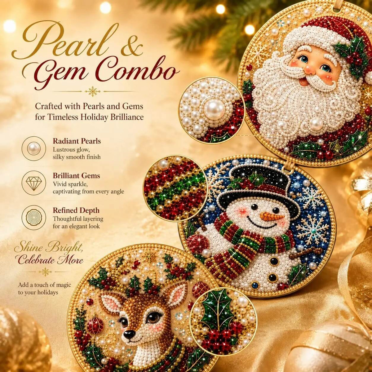 FestiveSpark™ | Christmas Diamond Art Ornament Decorating Kit