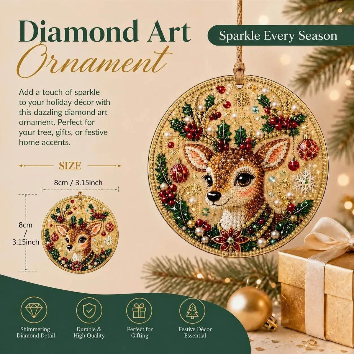 FestiveSpark™ | Christmas Diamond Art Ornament Decorating Kit