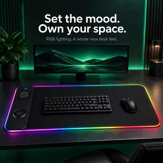 ChargeGlow™ RGB Wireless-Charging Desk Mat