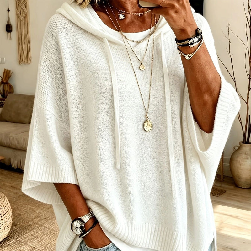 KnitHaven™ | Women's Oversized Hooded Knit Sweater with Drawstring