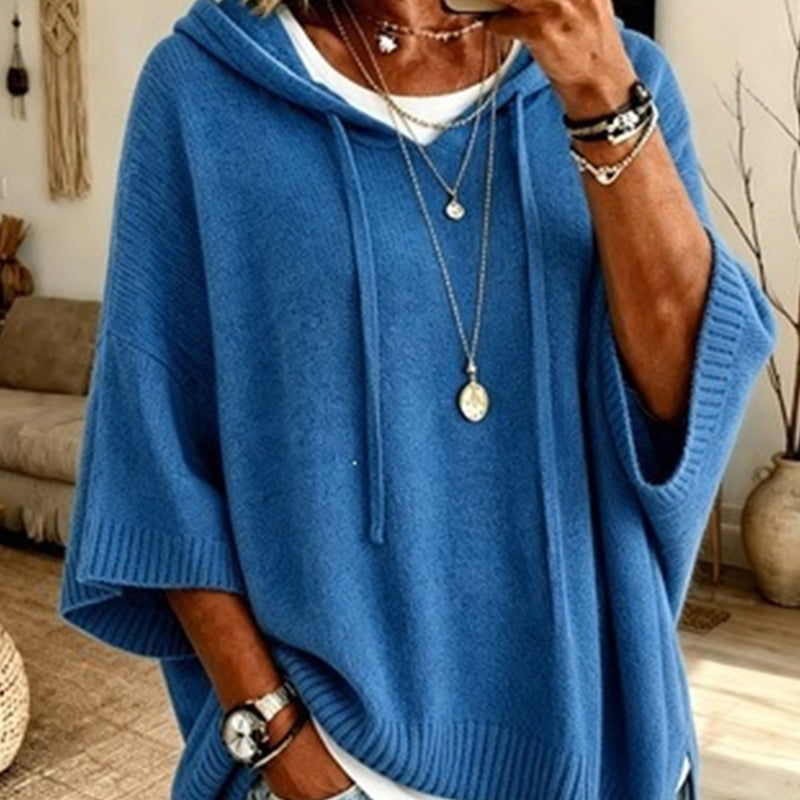 KnitHaven™ | Women's Oversized Hooded Knit Sweater with Drawstring