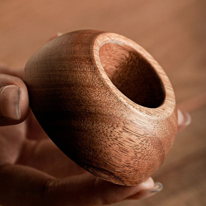 OakBrew™ | Rustic Ceramic Coffee Cup with Wooden Handle